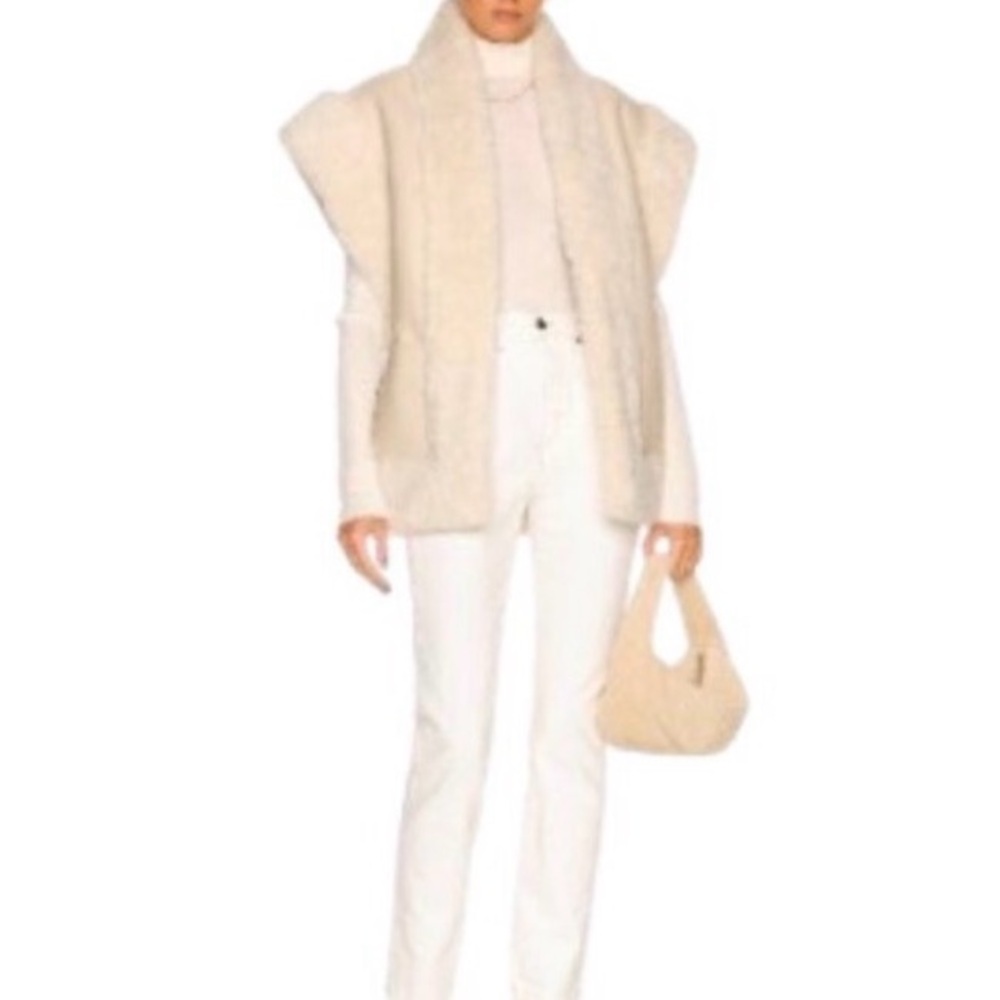 A.L.C. Cream Faux Fur Vest